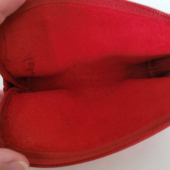 Furla 2 Piece Set Cases Red Leather Cosmetic Bags Pouch Small Good Condition - Picture 11 of 14